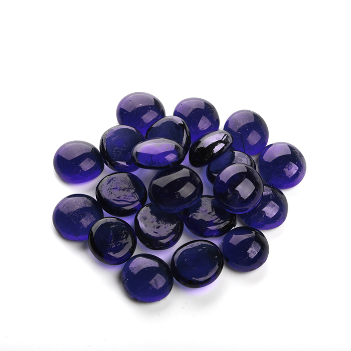 Flat black glass beads