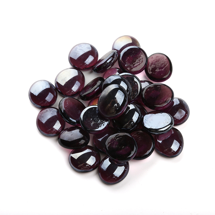 Flat black glass beads