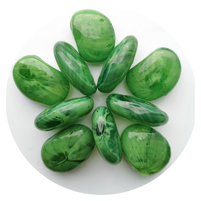 Glass pebbles